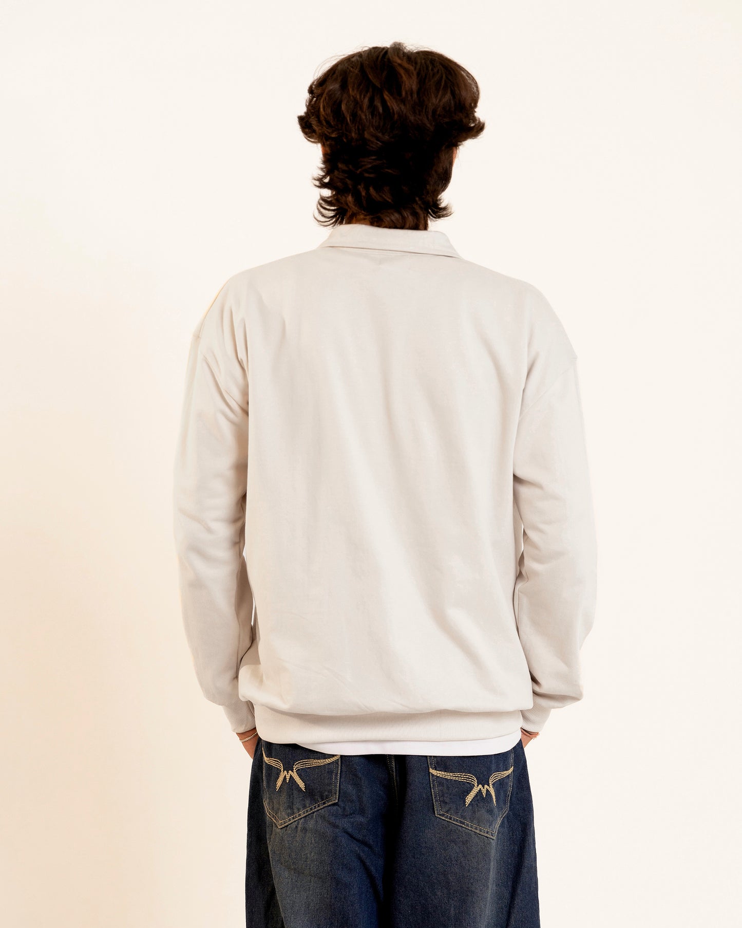 Sand Beige Zip Pullover