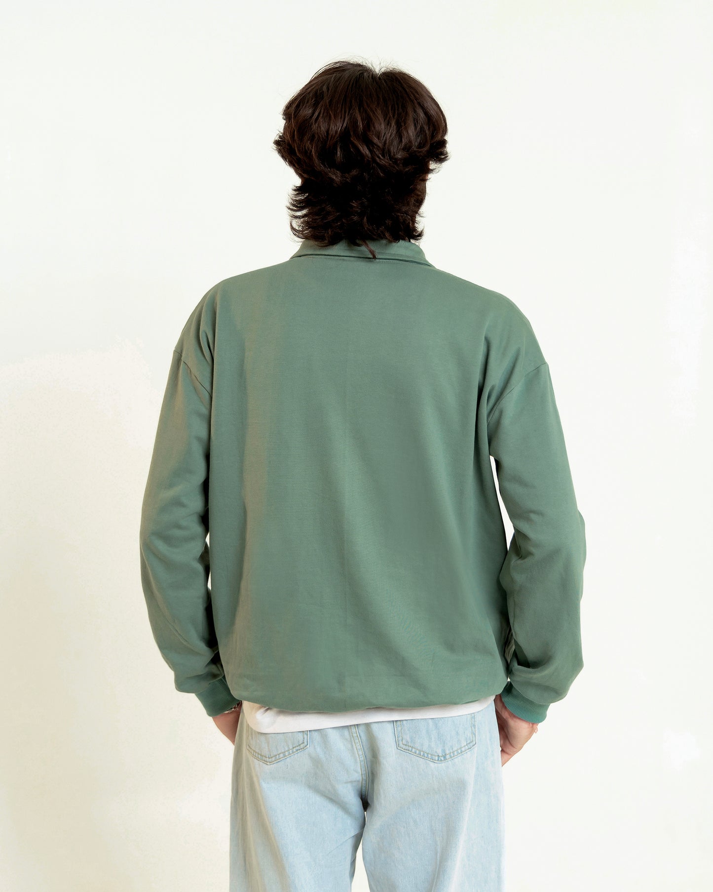 Deep Jade Green Zip Pullover
